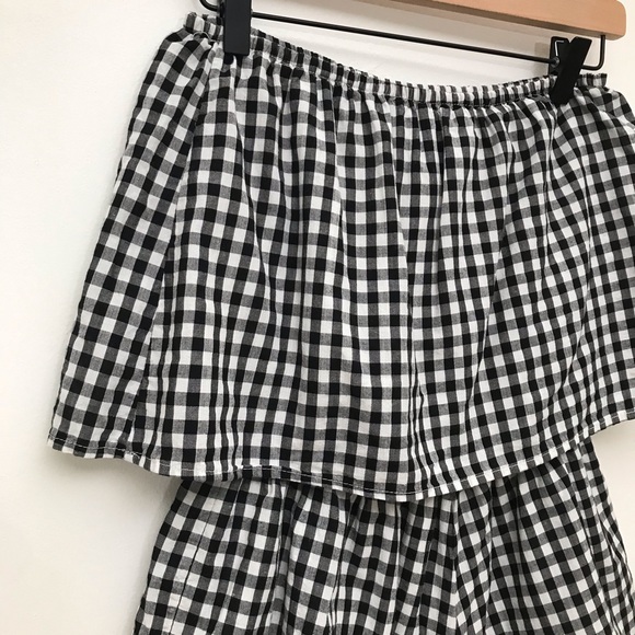 REVERSE Check You Later Romper Black/White Gingham - Picture 4 of 8